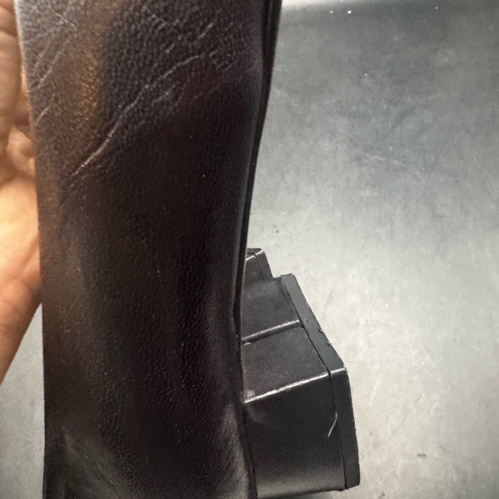 EASY SPIRIT VINTAGE Leather Black Women’s Pumps, Size 11 With Block Heel EUC - Picture 7 of 14